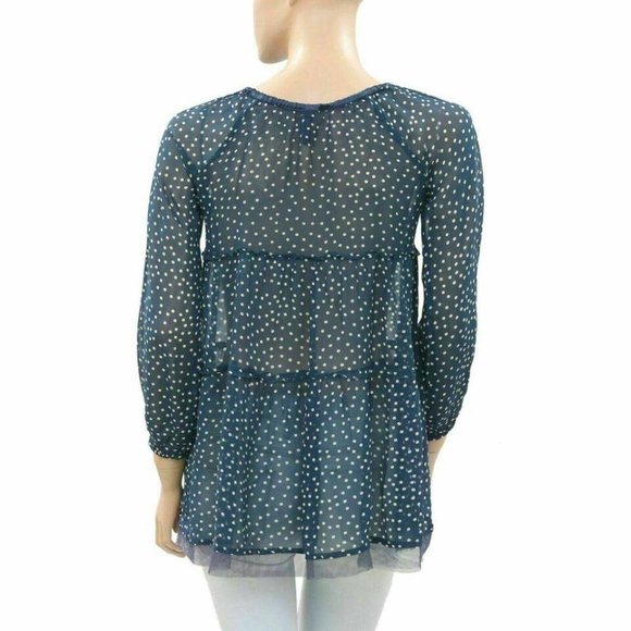 Didi Pretty Different Girls Floral Embroidered Tunic Top Polka Dot 10 Yr - Picture 3 of 4